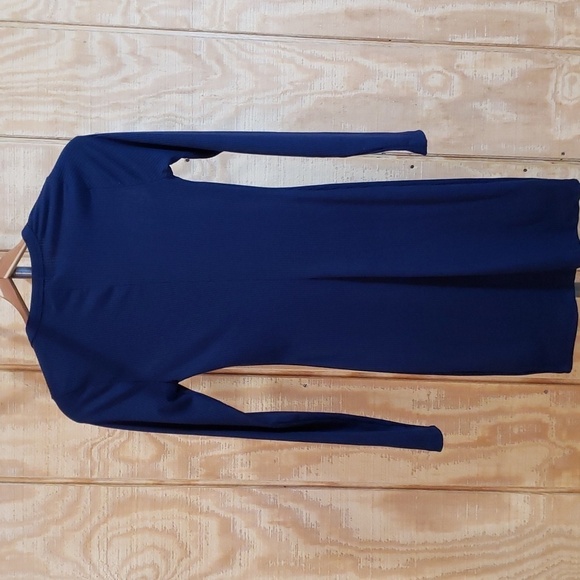 Socialite NWT Navy Blue Long Sleeve Cutout Ribbed Tee Dress Size XS - Picture 6 of 7